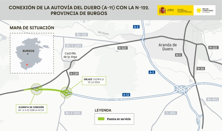 Abre un nuevo tramo de la A-11: 2,4 kilómetros en Burgos