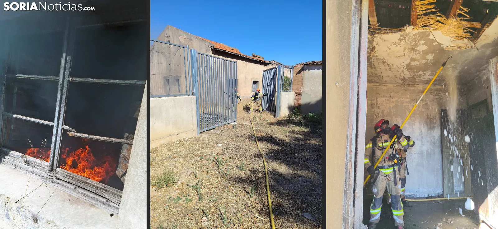 Incendio en una casa abandonada de Almazán