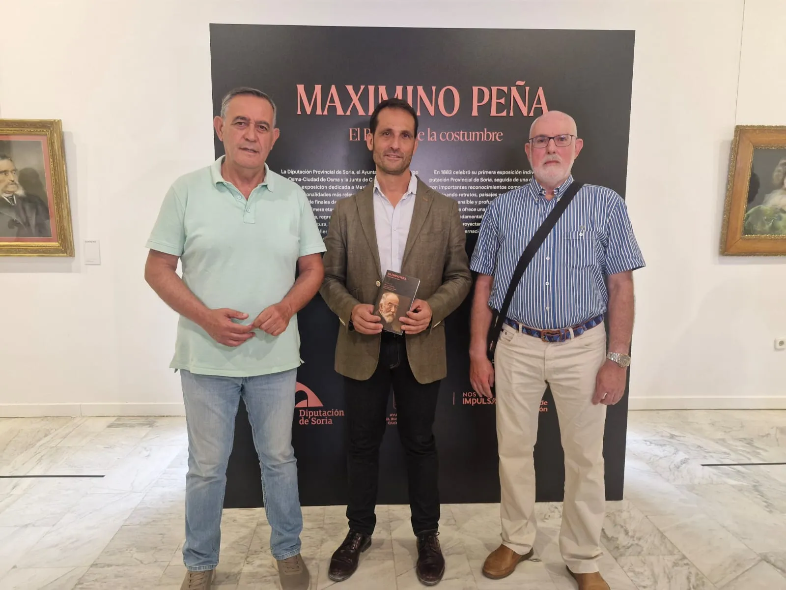 Pardo (izda.), Rubio y Peña durante la apertura de la muestra hoy. /Dip.