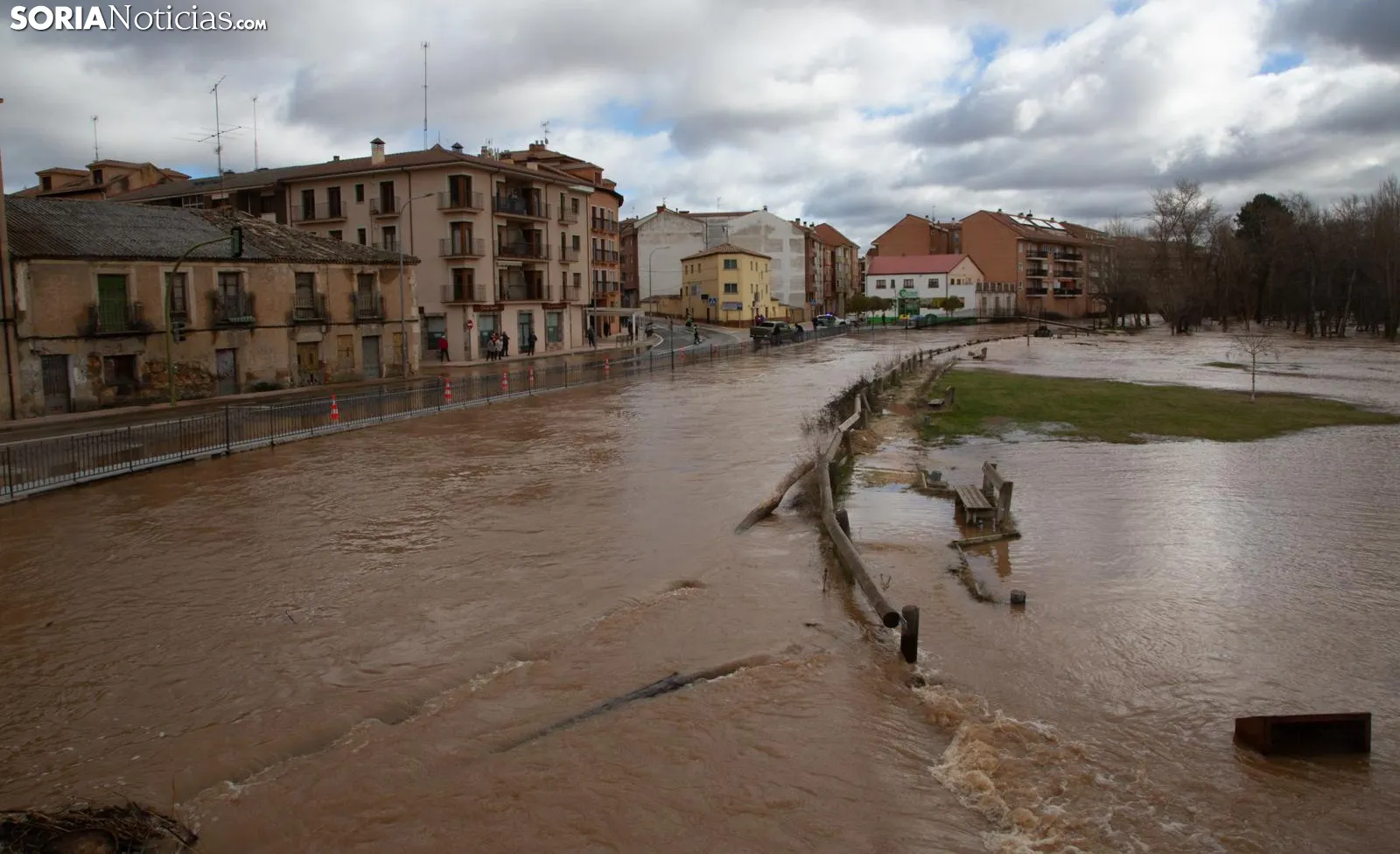 San Esteban de Gormaz limpia el río Duero tras las riadas