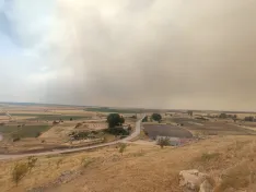 La nube de humo vista desde Barahona y la A-2