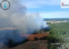 Una imagen aérea del incendio. /Inforcyl