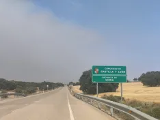 La nube de humo vista desde Barahona y la A-2