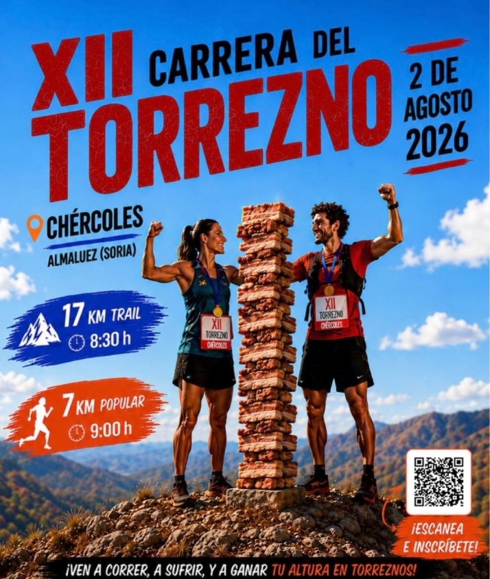 La Carrera del Torrezno de Chércoles premia a los ganadores con su altura en panceta