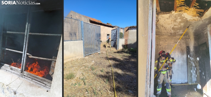 Incendio en una casa abandonada de Almazán