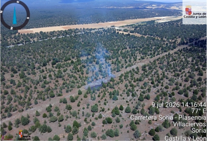 Estabilizado un incendio forestal en Villaciervos de origen aún desconocido