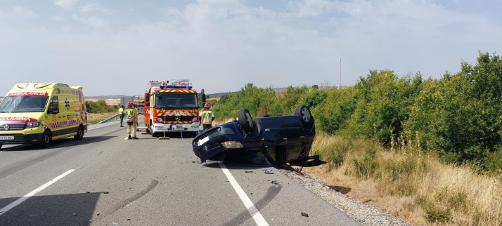 Dos personas heridas en accidente en la N-122 a la altura de Alconaba