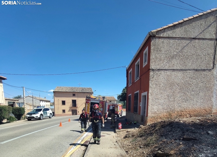 Susto en Monteagudo de las Vicarías con un incendio que casi alcanza a algunas viviendas 