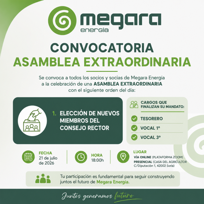 Megara Energía convoca asamblea extraordinaria para renovar su Consejo Rector