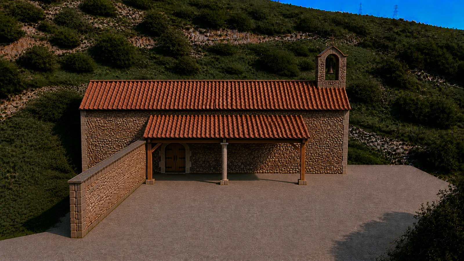 Recreación por ordenador de la ermita.