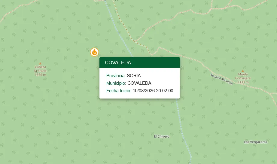 Activo un incendio en Covaleda