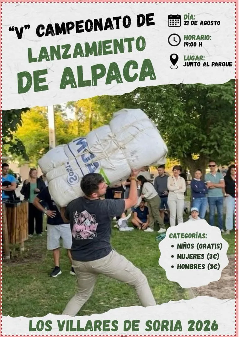 Foto 2 - Lanzamiento de alpaca y beer-pong protagonizan las fiestas de Los Villares de Soria