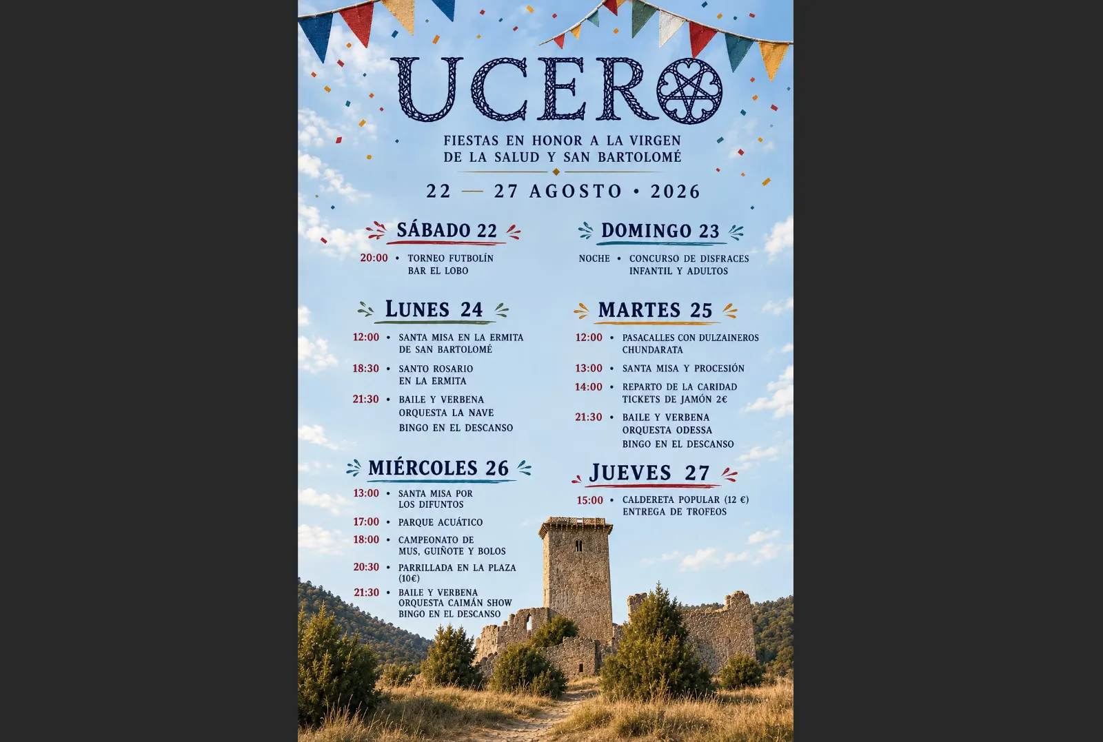 Fiestas de Ucero 2026: programa y fechas de los actos