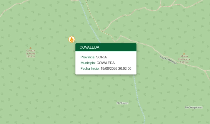 Activo un incendio en Covaleda