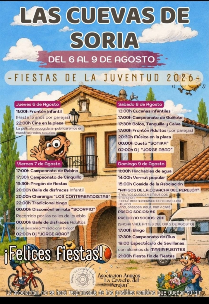Las Cuevas de Soria celebran desde este jueves sus Fiestas de la Juventud con cuatro días de actividades