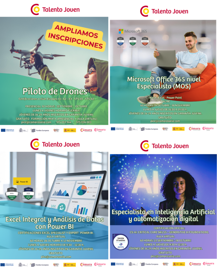 La Cámara de Soria impulsa el empleo juvenil con cursos gratuitos de drones e IA