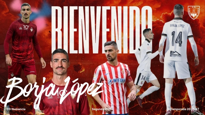 Borja López, un central con pasado en el Barça y el Mónaco, nuevo fichaje del C. D. Numancia