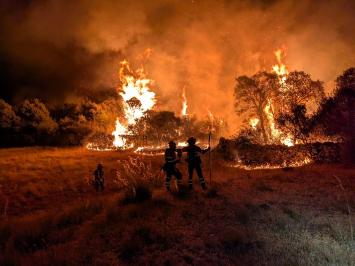 La BRIF de Lubia colabora en la extinción del incendio de Navas de San Antonio