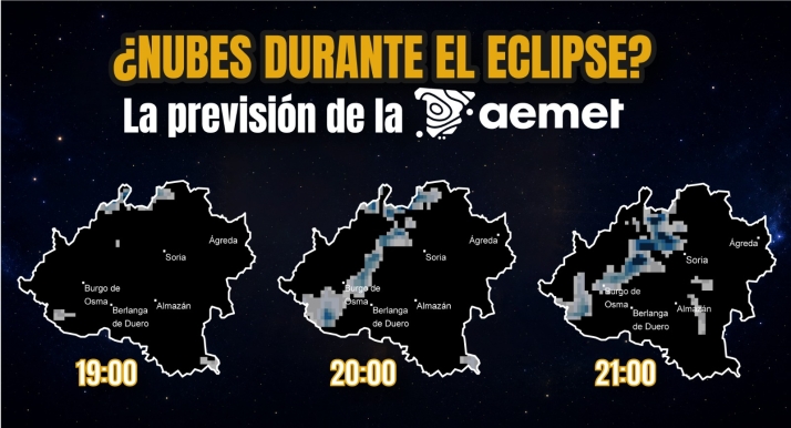 El mapa oficial de la Aemet con las nubes a la hora del eclipse: Estas son las zonas en riesgo