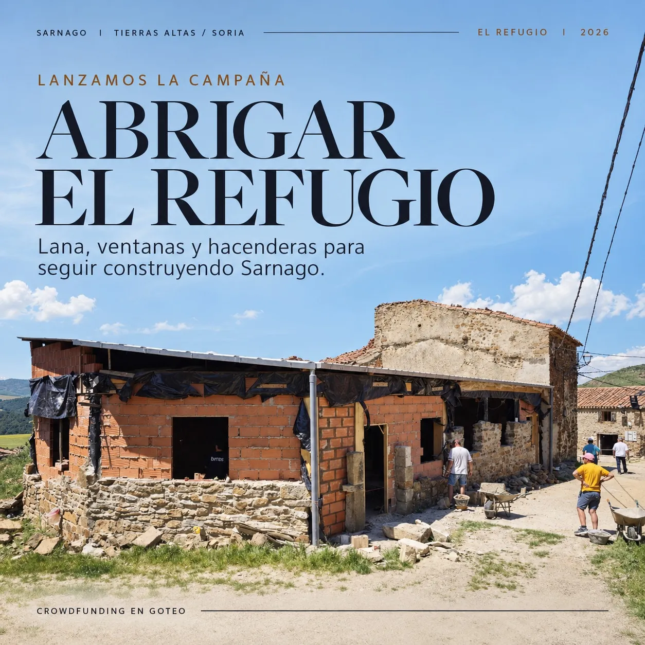 Foto 2 - La lana de oveja proteger&aacute; el futuro centro comunitario de Sarnago