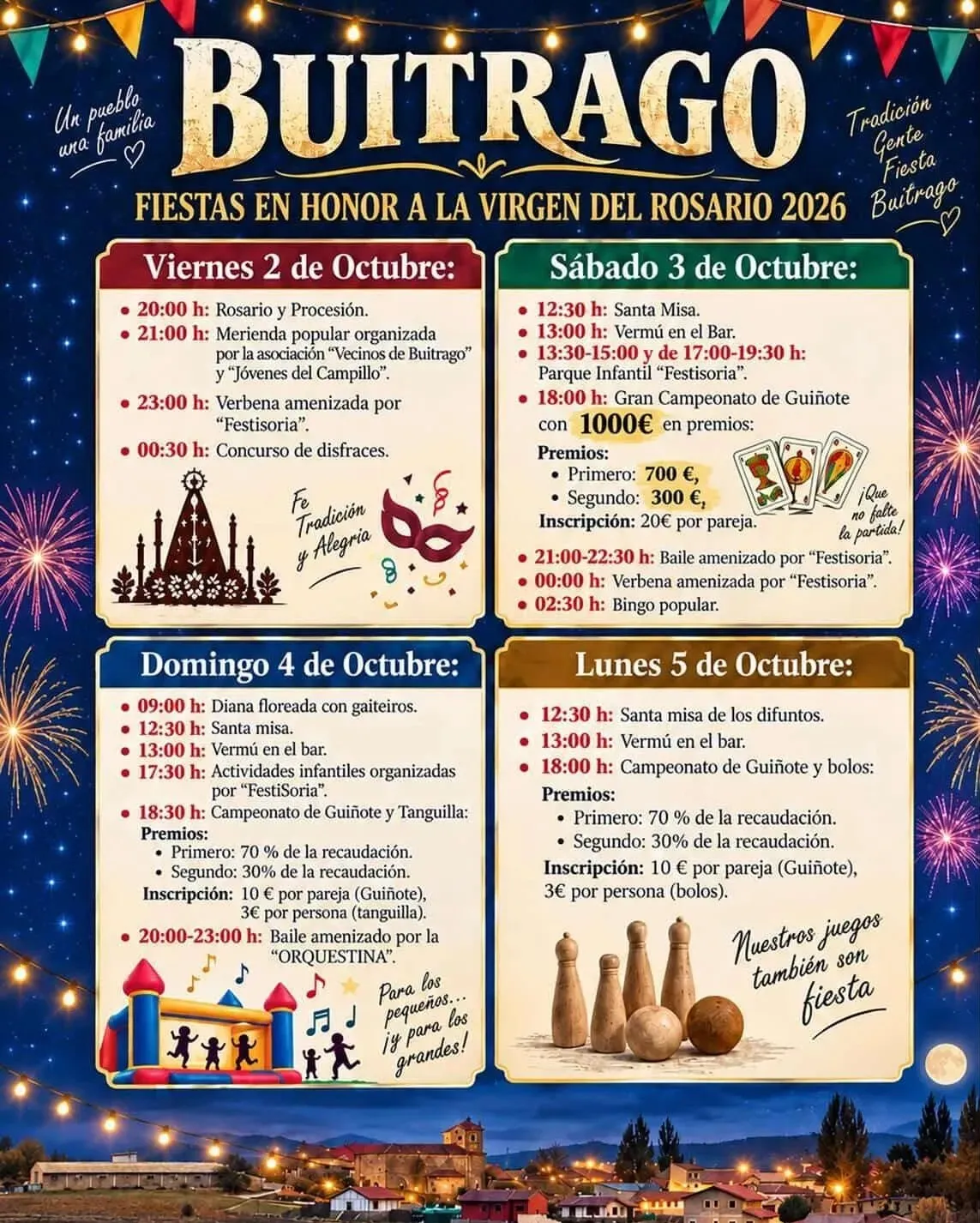 Fiestas de la Virgen del Rosario 2026 en Buitrago