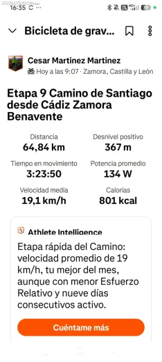 Imágenes de la etapa Zamora-Benavente cedidas por César
