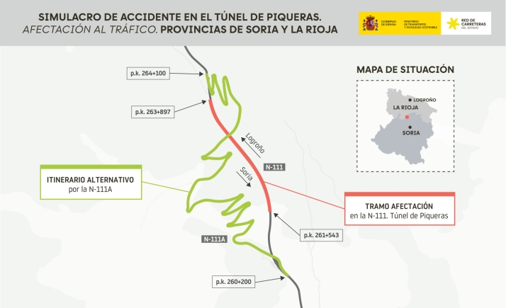 Un supuesto choque entre un coche eléctrico y otro de combustible cerrará el túnel de Piqueras