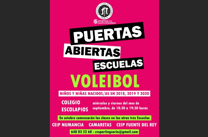 El Sporting Santo Domingo duplica sus escuelas de voleibol en Soria