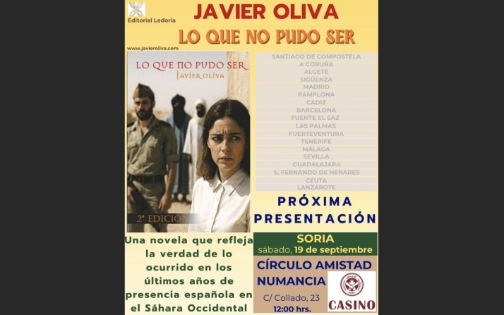 Javier Oliva presenta su novela sobre el Sáhara en el Casino