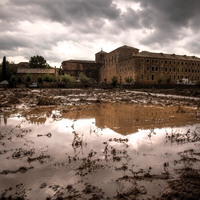 TRAGSA amplía tres meses las obras contra las inundaciones de Santa María de Huerta para completar la escollera