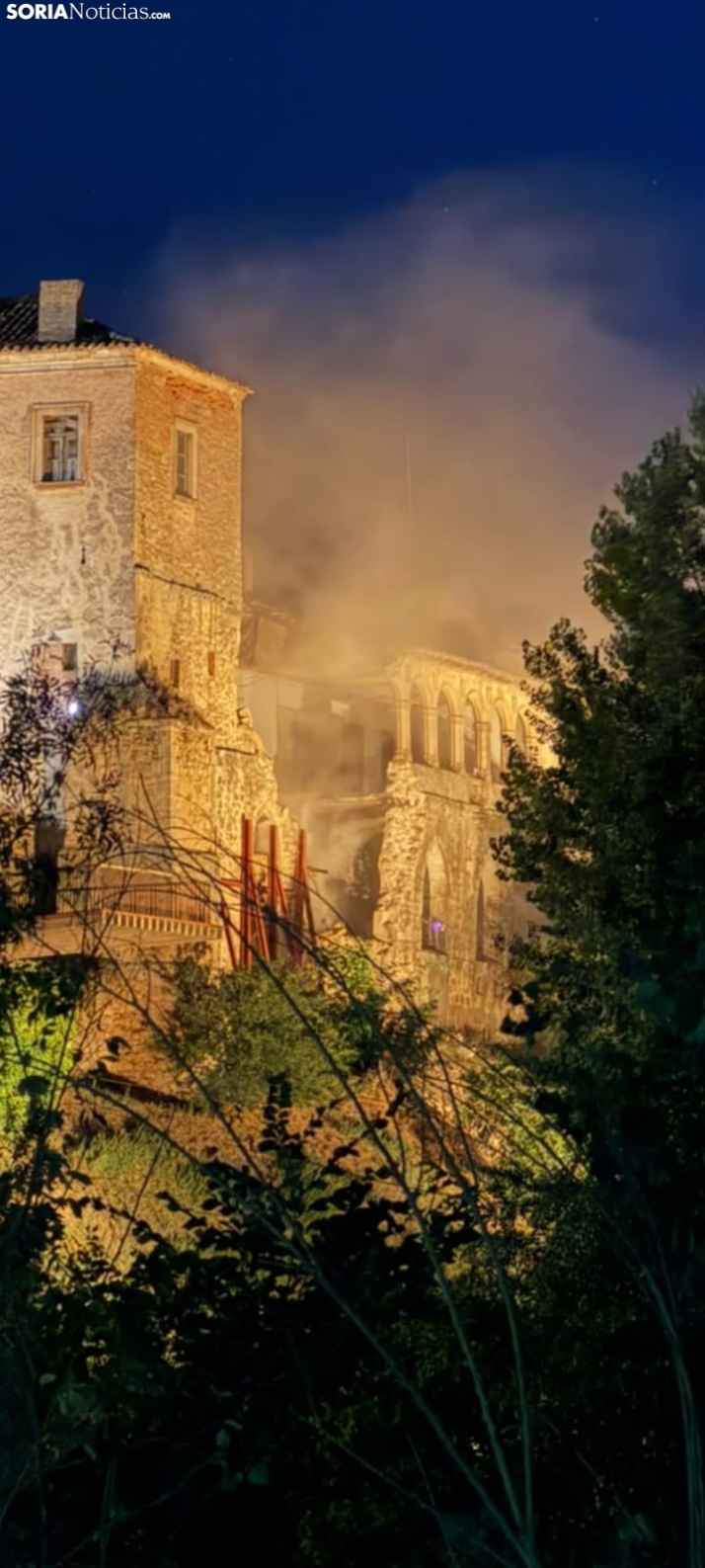 Un nuevo desprendimiento nocturno sacude el Palacio de los Hurtado de Mendoza de Almazán