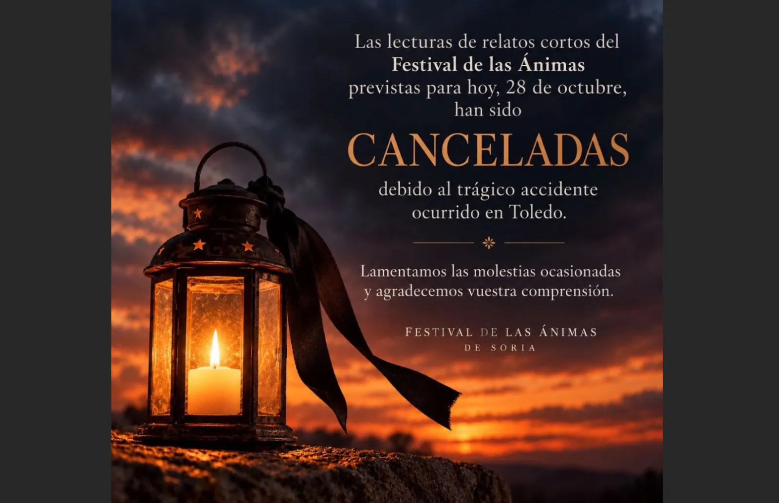Canceladas las lecturas de Las Ánimas para este miércoles