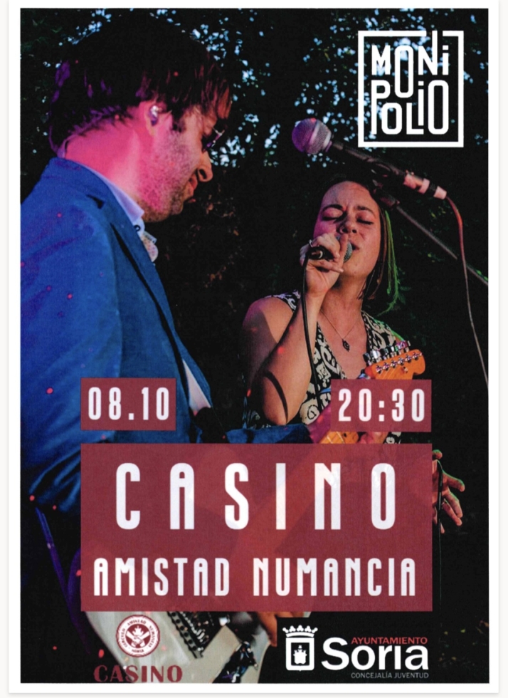 Música en vivo y acceso libre con el recital de Monopolio en Soria