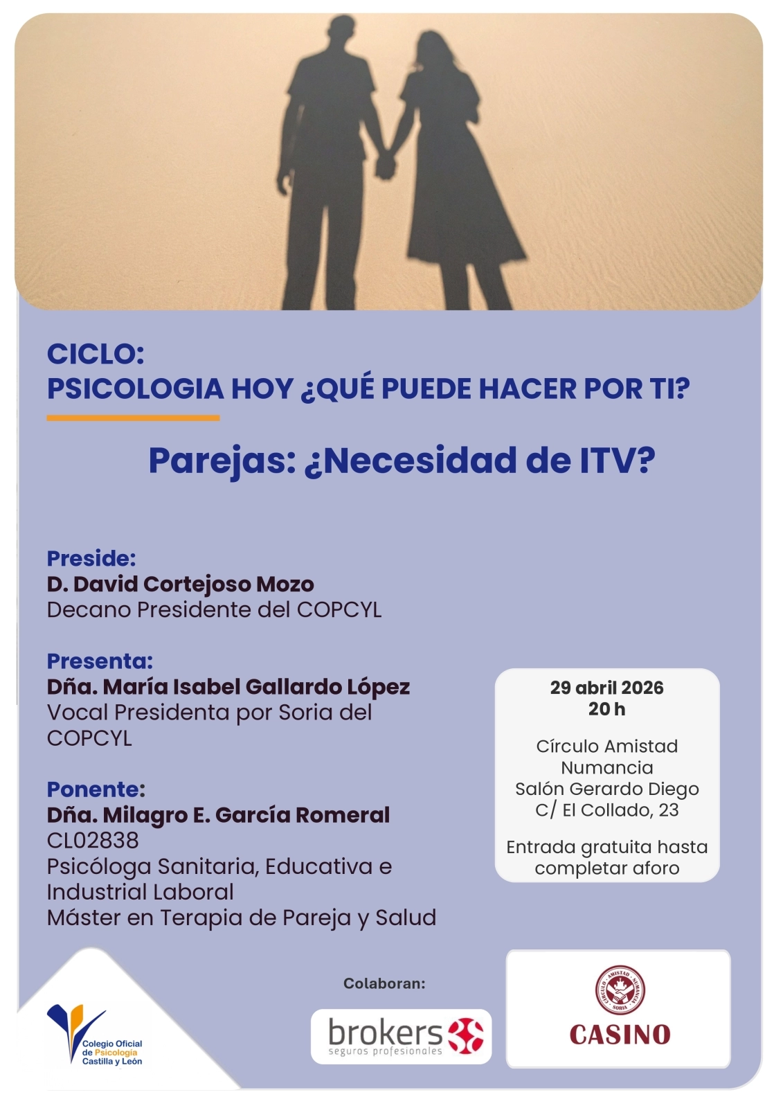 Foto 2 - El ciclo 'Psicolog&iacute;a hoy' plantea si las parejas necesitan pasar la 'ITV'