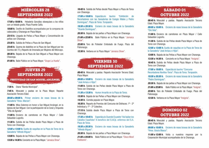 &Aacute;greda presenta el programa de las fiestas de San Miguel 2022 | Imagen 2