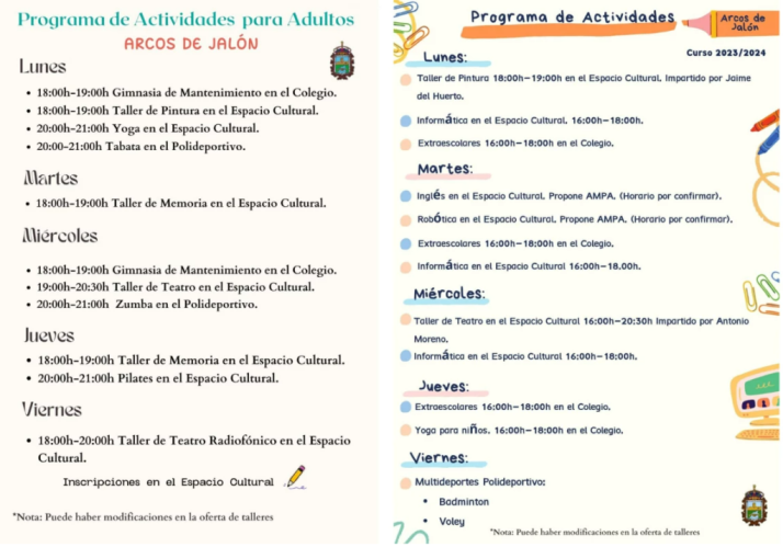 Horarios y actividades de las actividades de la temporada oto&ntilde;o/invierno en Arcos de Jal&oacute;n  | Imagen 1