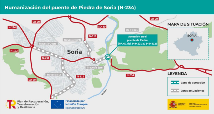 Licitado por 1,15M&amp;euro; las obras de humanizaci&oacute;n y rehabilitaci&oacute;n del puente de Piedra de Soria | Imagen 1