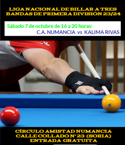 Este s&aacute;bado regresa la Liga Nacional de tres bandas a Soria | Imagen 1