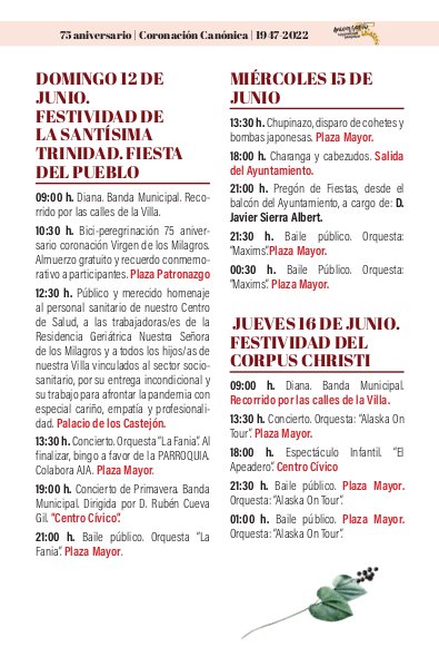 &Aacute;greda presenta el programa festivo de unas fiestas de los Milagros m&aacute;s que especiales | Imagen 4