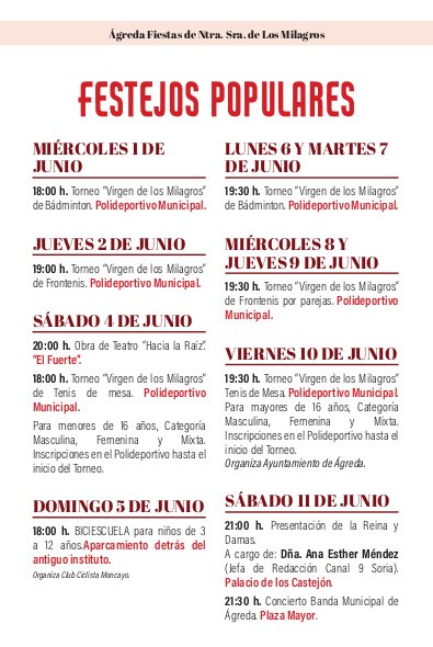 &Aacute;greda presenta el programa festivo de unas fiestas de los Milagros m&aacute;s que especiales | Imagen 3