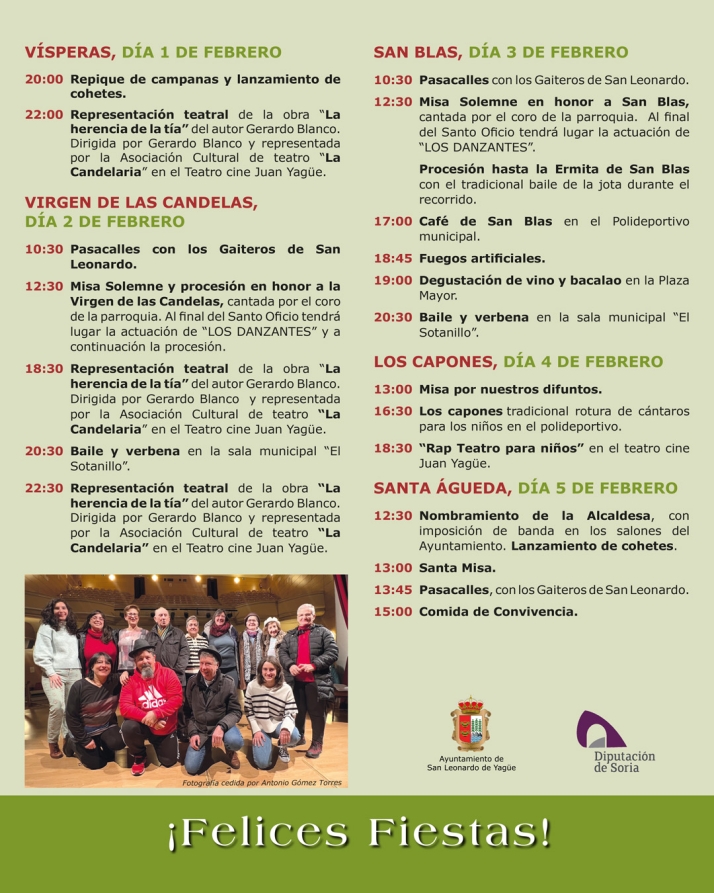Previa y programa de las fiestas de San Blas en San Leonardo de Yagüe | Imagen 1