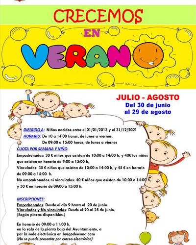 El lunes 9 de junio se abre el plazo de inscripci&oacute;n para los campamentos de verano de El Burgo de Osma | Imagen 1