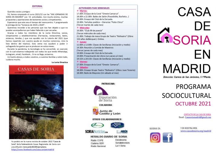 La Casa de Soria en Madrid comienza el curso con numerosas actividades | Imagen 1