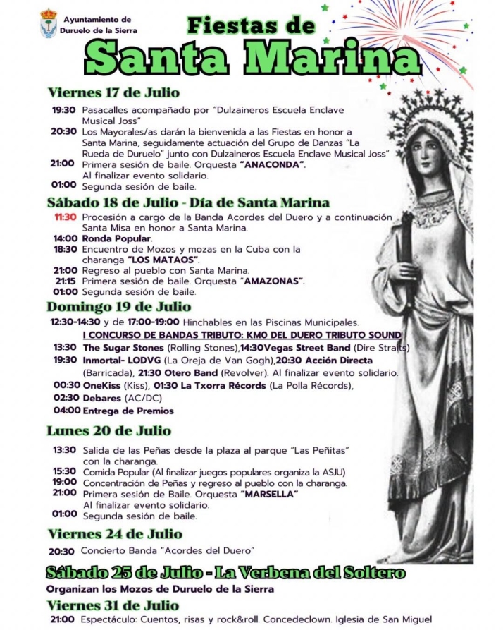 Programaci&oacute;n de las Fiestas de Santa Marina 2026: dos semanas de m&uacute;sica, devoci&oacute;n y tradici&oacute;n en Duruelo | Imagen 1
