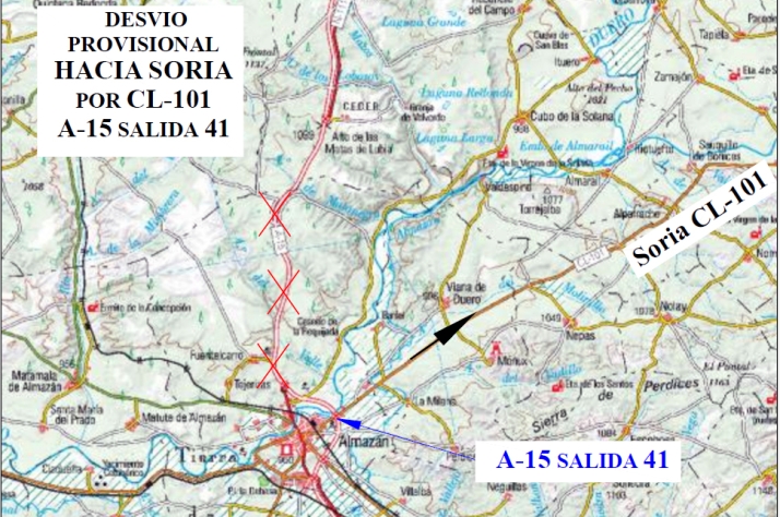 Corte al tr&aacute;fico de la variante de Los Royales de Soria por obras de reparaci&oacute;n | Imagen 1