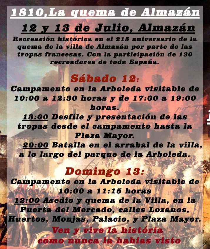 Almaz&aacute;n revivir&aacute; la batalla y el incendio que marcaron su historia en la Guerra de la Independencia | Imagen 1