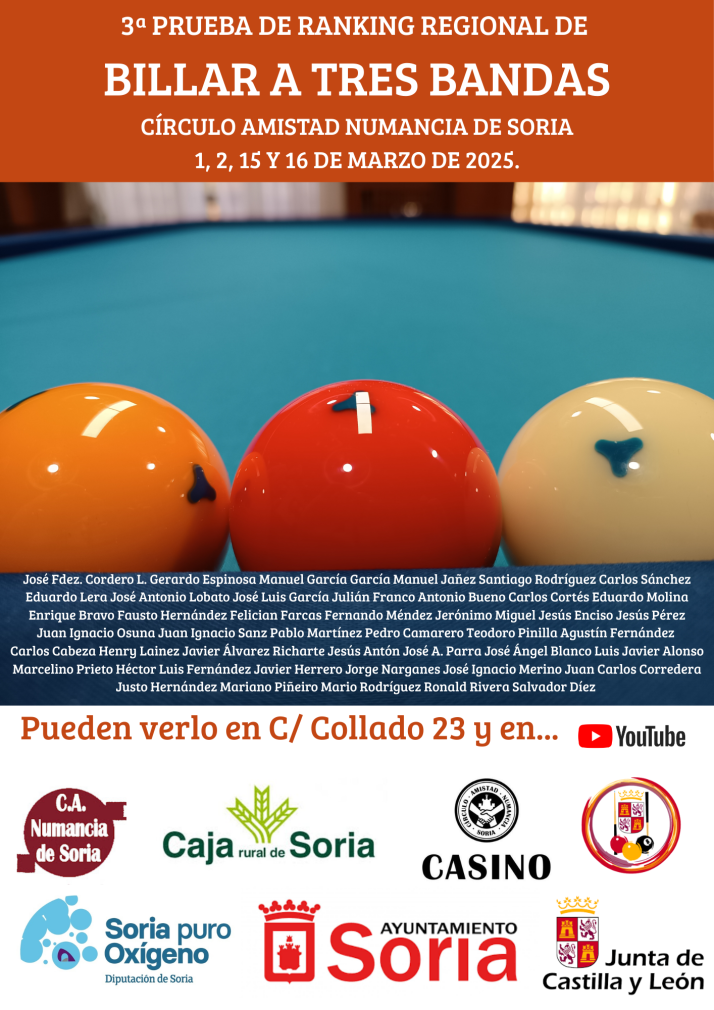 Soria, epicentro del billar regional con la fase previa del ranking de Castilla y Le&oacute;n | Imagen 1