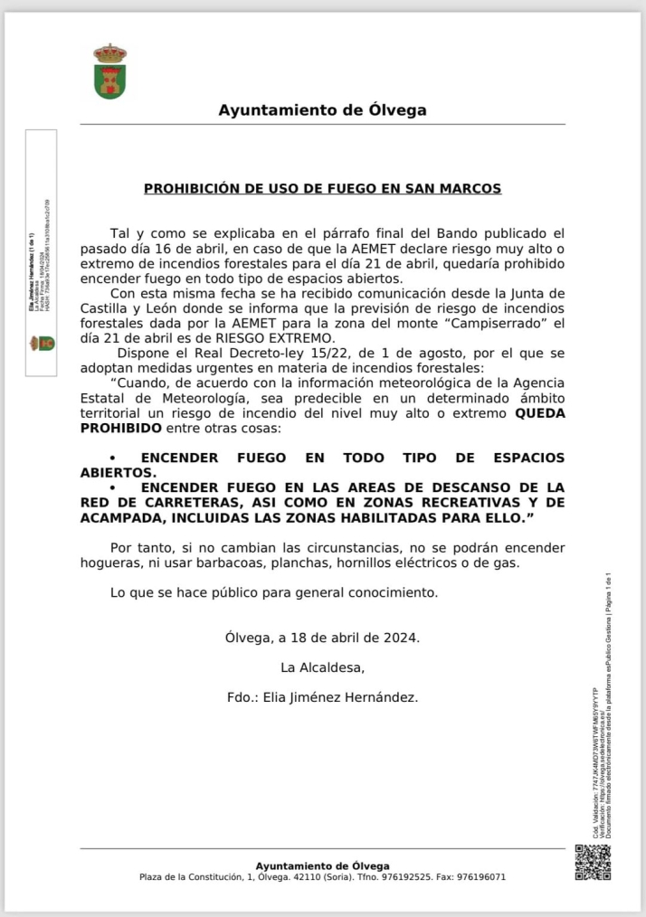 &Oacute;lvega celebra este domingo la fiesta de San Marcos con prohibici&oacute;n de barbacoas a &uacute;ltima hora | Imagen 1