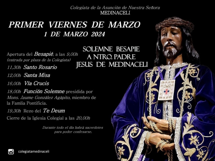 Este a&ntilde;o se celebrar&aacute; el Besapi&eacute; a Jes&uacute;s de Medinaceli por primera vez en Soria | Imagen 1