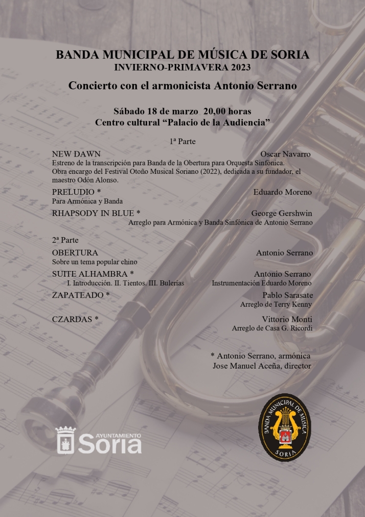 Concierto a cargo de La Banda Municipal de M&uacute;sica de Soria y el armonicista Antonio Serrano | Imagen 1